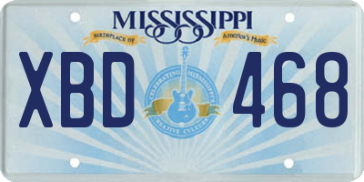 MS license plate XBD468
