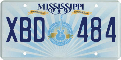 MS license plate XBD484