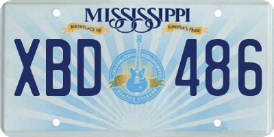 MS license plate XBD486