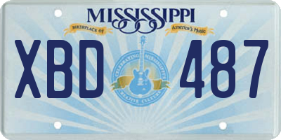 MS license plate XBD487