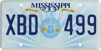 MS license plate XBD499
