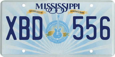 MS license plate XBD556