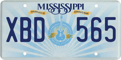 MS license plate XBD565