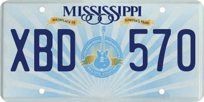 MS license plate XBD570