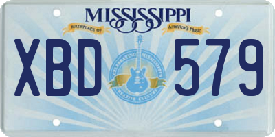 MS license plate XBD579
