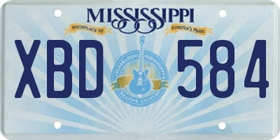 MS license plate XBD584