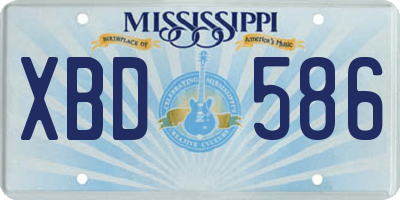 MS license plate XBD586