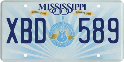 MS license plate XBD589