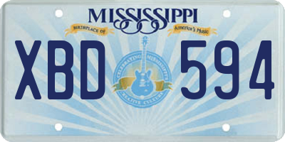 MS license plate XBD594