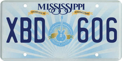 MS license plate XBD606