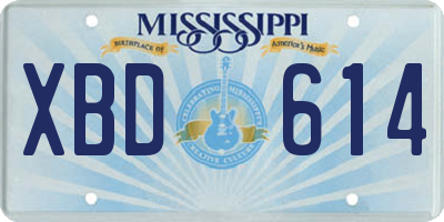 MS license plate XBD614