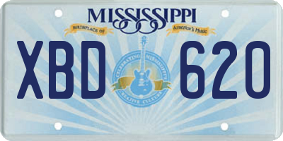 MS license plate XBD620