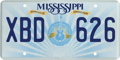 MS license plate XBD626