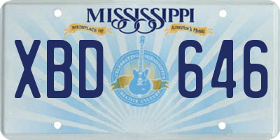 MS license plate XBD646