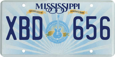 MS license plate XBD656