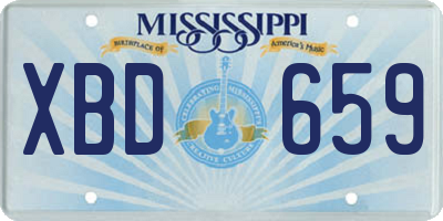 MS license plate XBD659