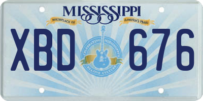 MS license plate XBD676