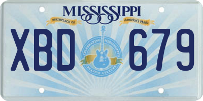 MS license plate XBD679