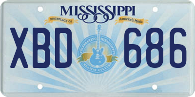 MS license plate XBD686