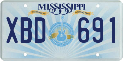 MS license plate XBD691