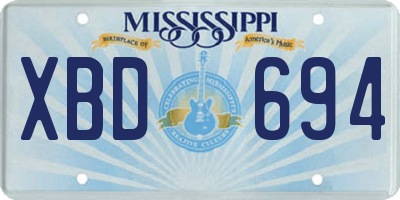 MS license plate XBD694