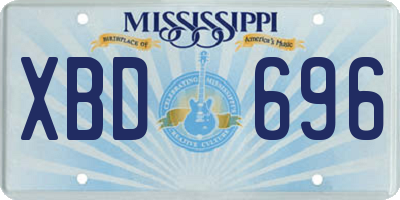 MS license plate XBD696