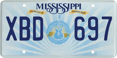 MS license plate XBD697