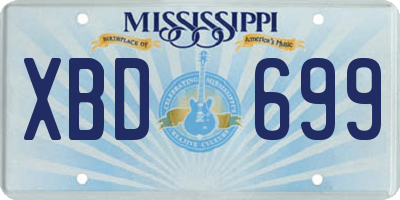 MS license plate XBD699