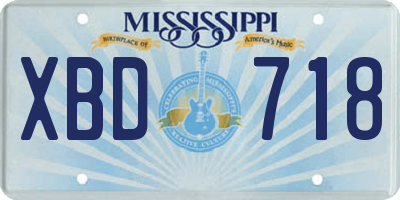 MS license plate XBD718
