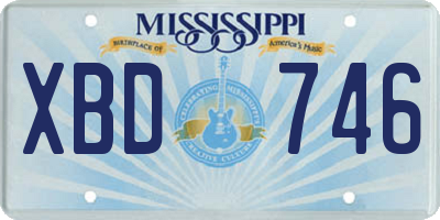 MS license plate XBD746