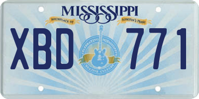 MS license plate XBD771