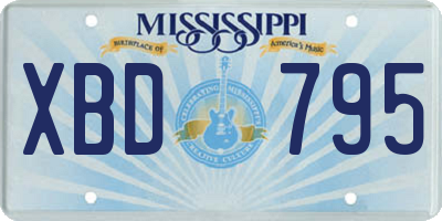 MS license plate XBD795