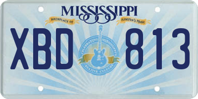 MS license plate XBD813