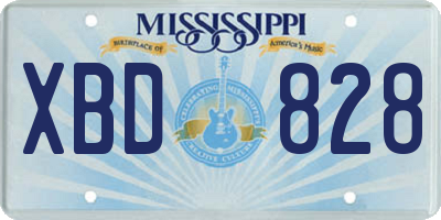 MS license plate XBD828