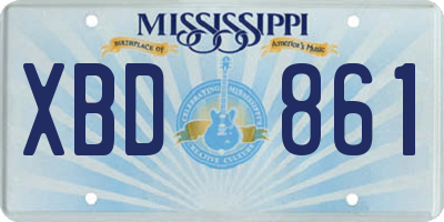 MS license plate XBD861