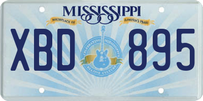 MS license plate XBD895