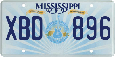 MS license plate XBD896