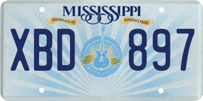 MS license plate XBD897