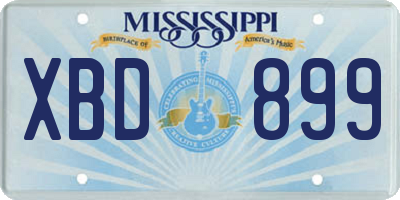 MS license plate XBD899