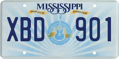 MS license plate XBD901