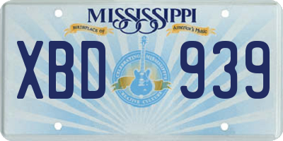 MS license plate XBD939
