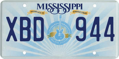 MS license plate XBD944