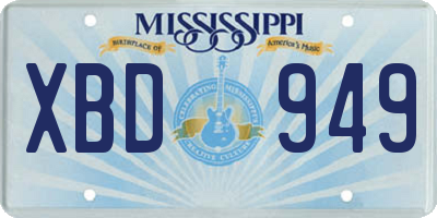 MS license plate XBD949