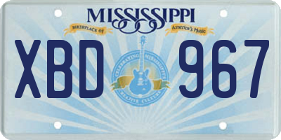 MS license plate XBD967