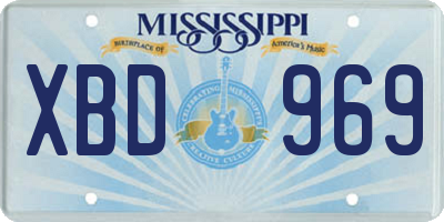 MS license plate XBD969