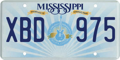 MS license plate XBD975