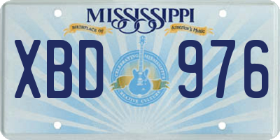 MS license plate XBD976