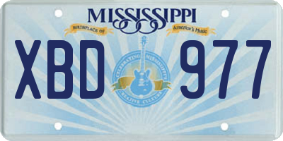 MS license plate XBD977