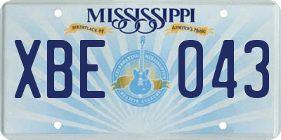 MS license plate XBE043