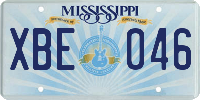 MS license plate XBE046